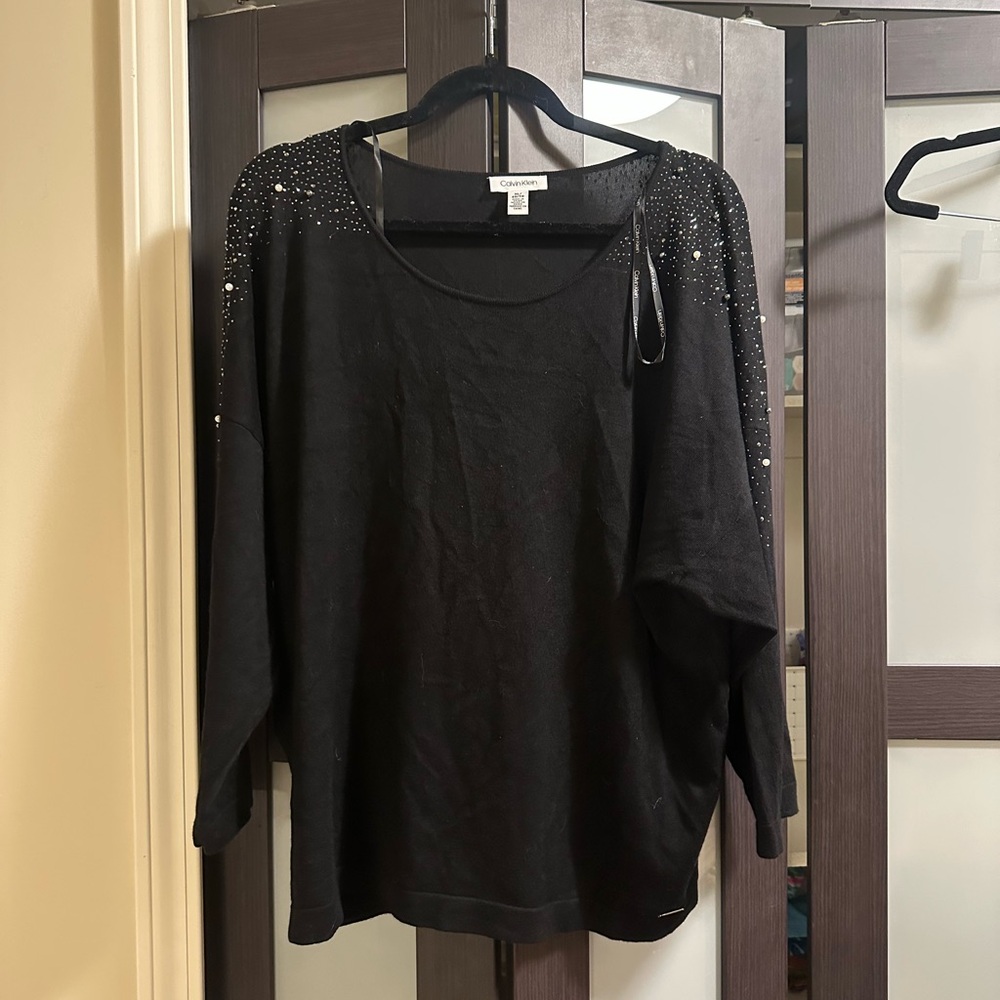 Calvin Klein Black Sequin Sweater
